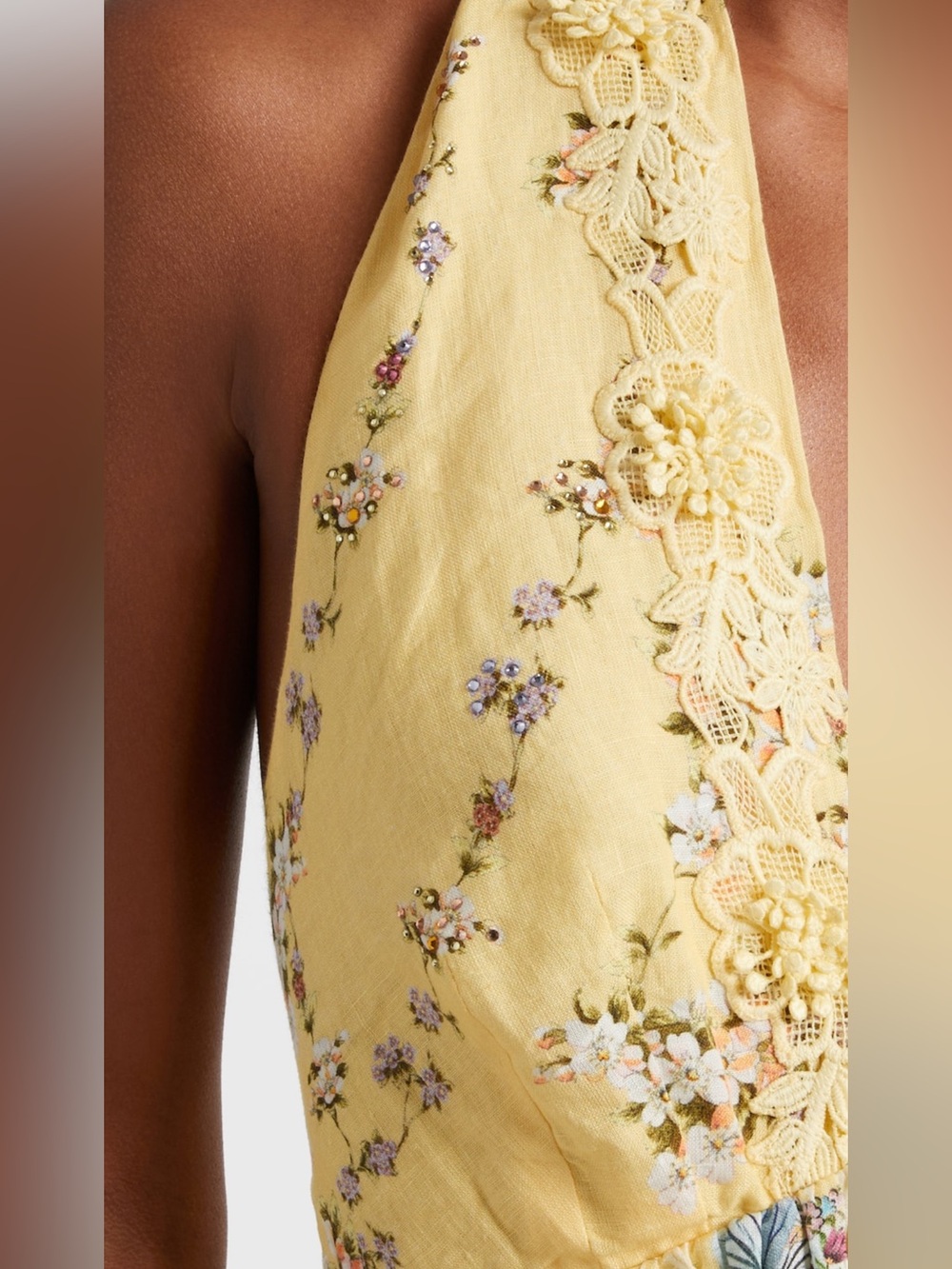 CAMILLA
Embellished floral halterneck linen minidress - Picture 7 of 10